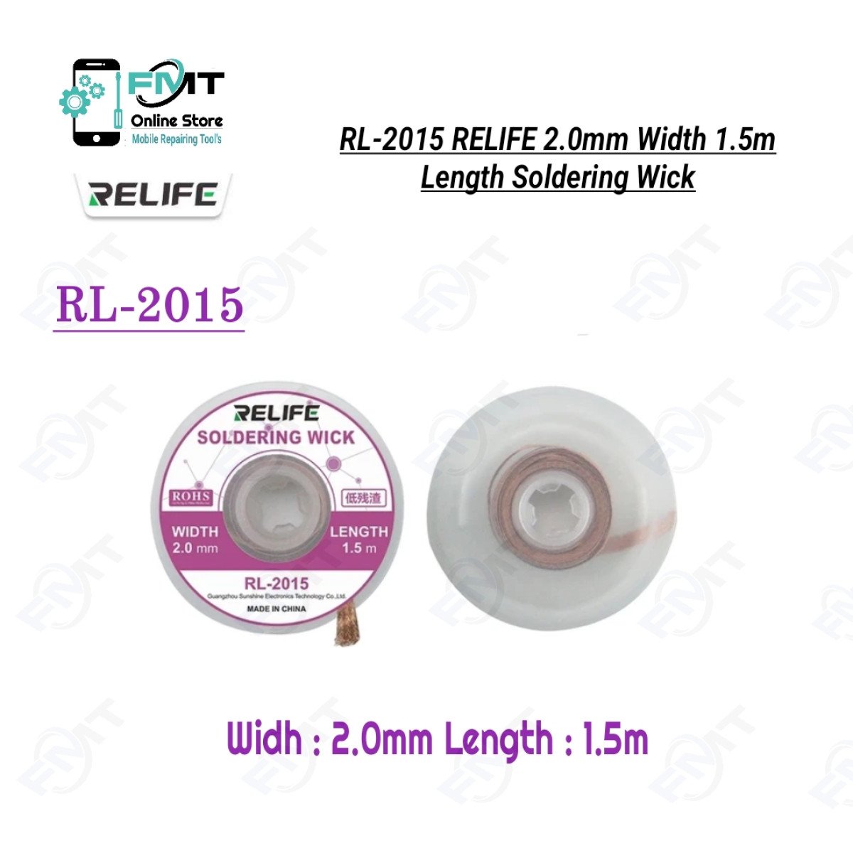 RL-2015 RELIFE 2.0mm Width 1.5m Length Soldering Wick