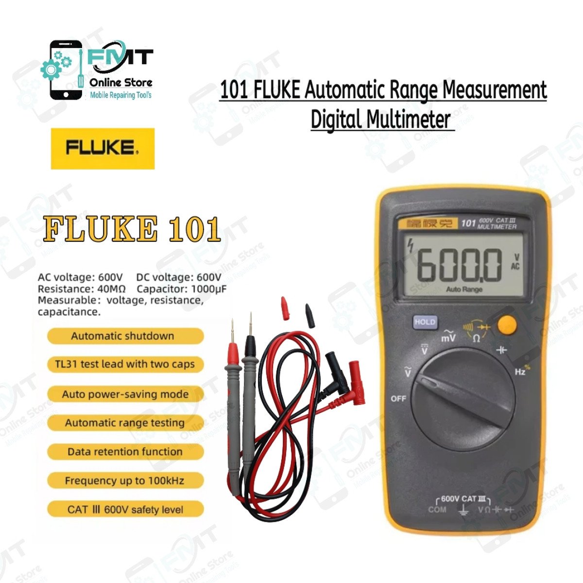 101 FLUKE Original Automatic Range Measurement Digital Multimeter