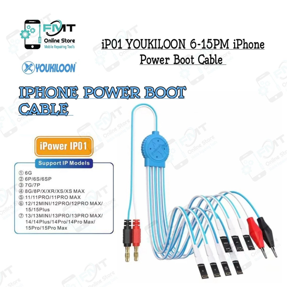 iP01 YOUKILOON 6-15PM iPhone Power Boot Cable