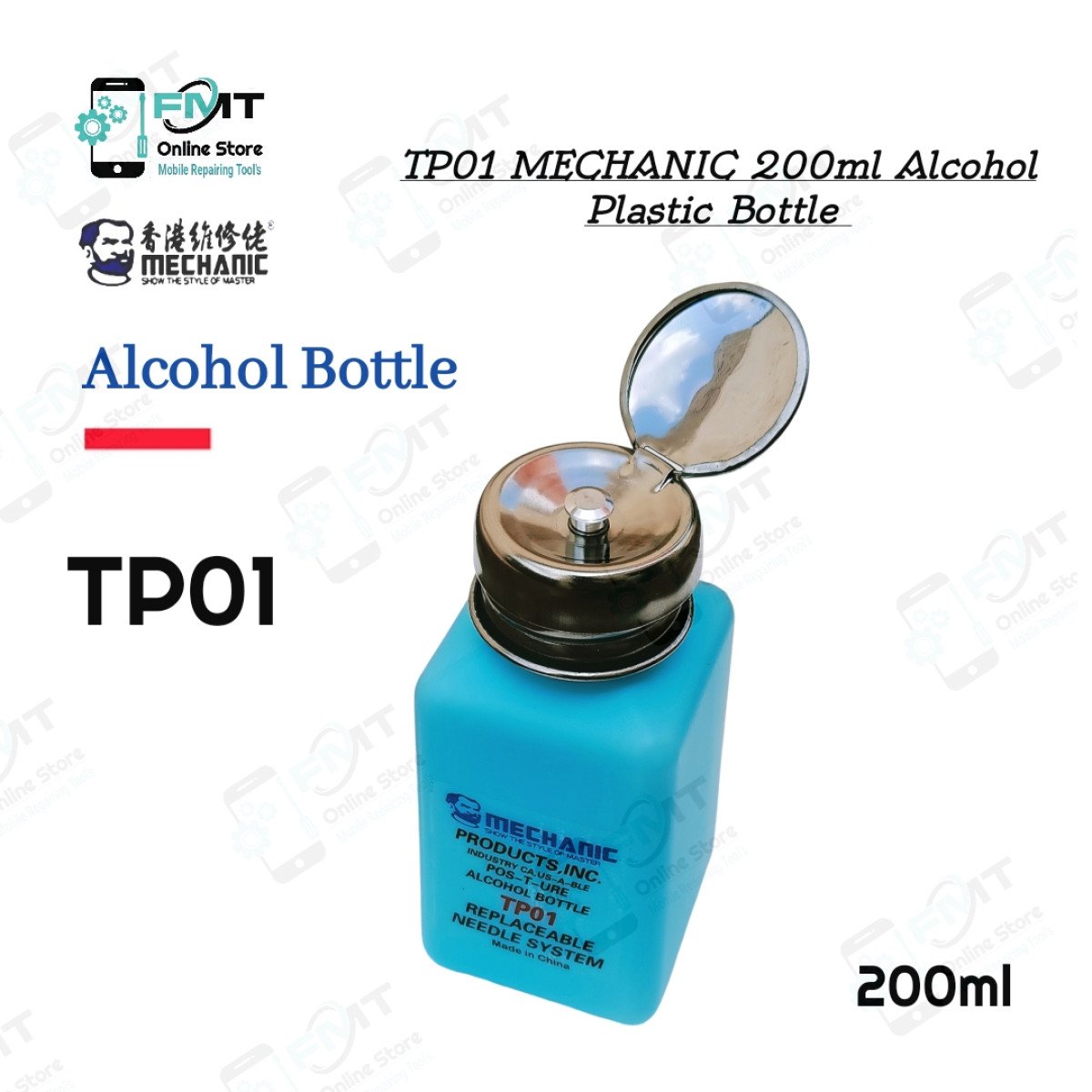 TP01 MECHANIC 200ml Plastic Liquid Bottle