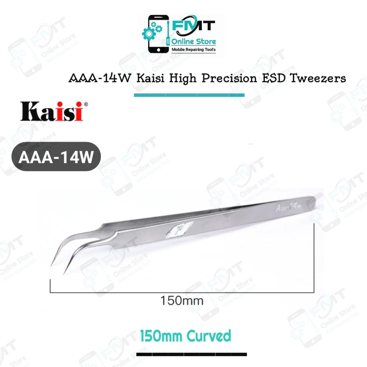 Aaa-14W Kaisi Anti-Satic 150mm Curved  Tweezer
