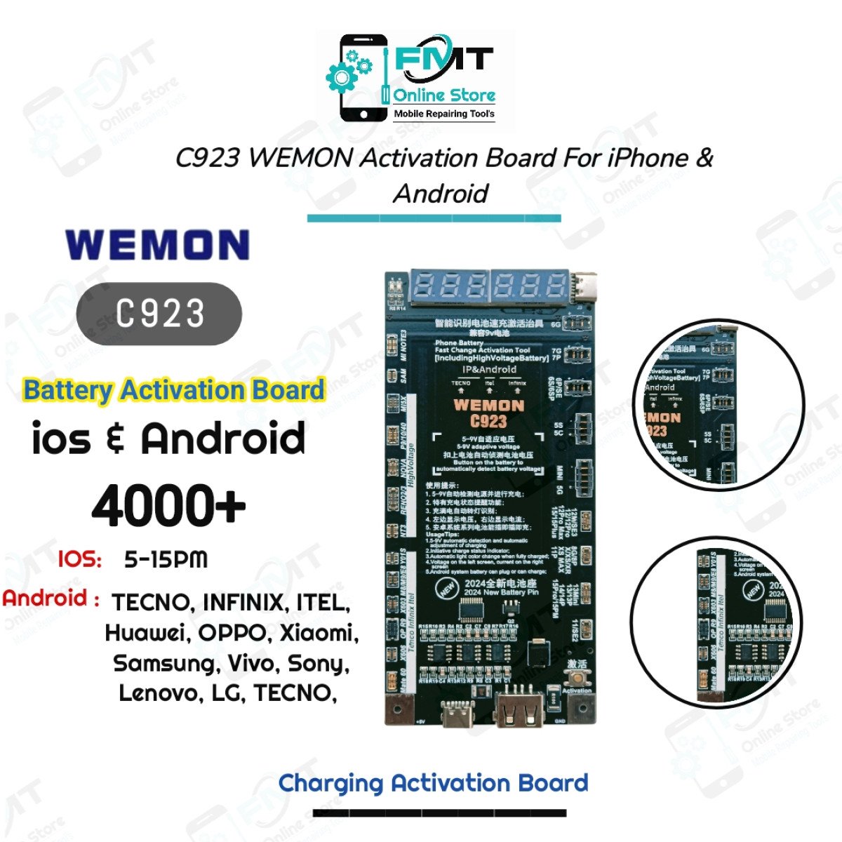 C923 WEMON Battery Activation Board For iPhone & Android