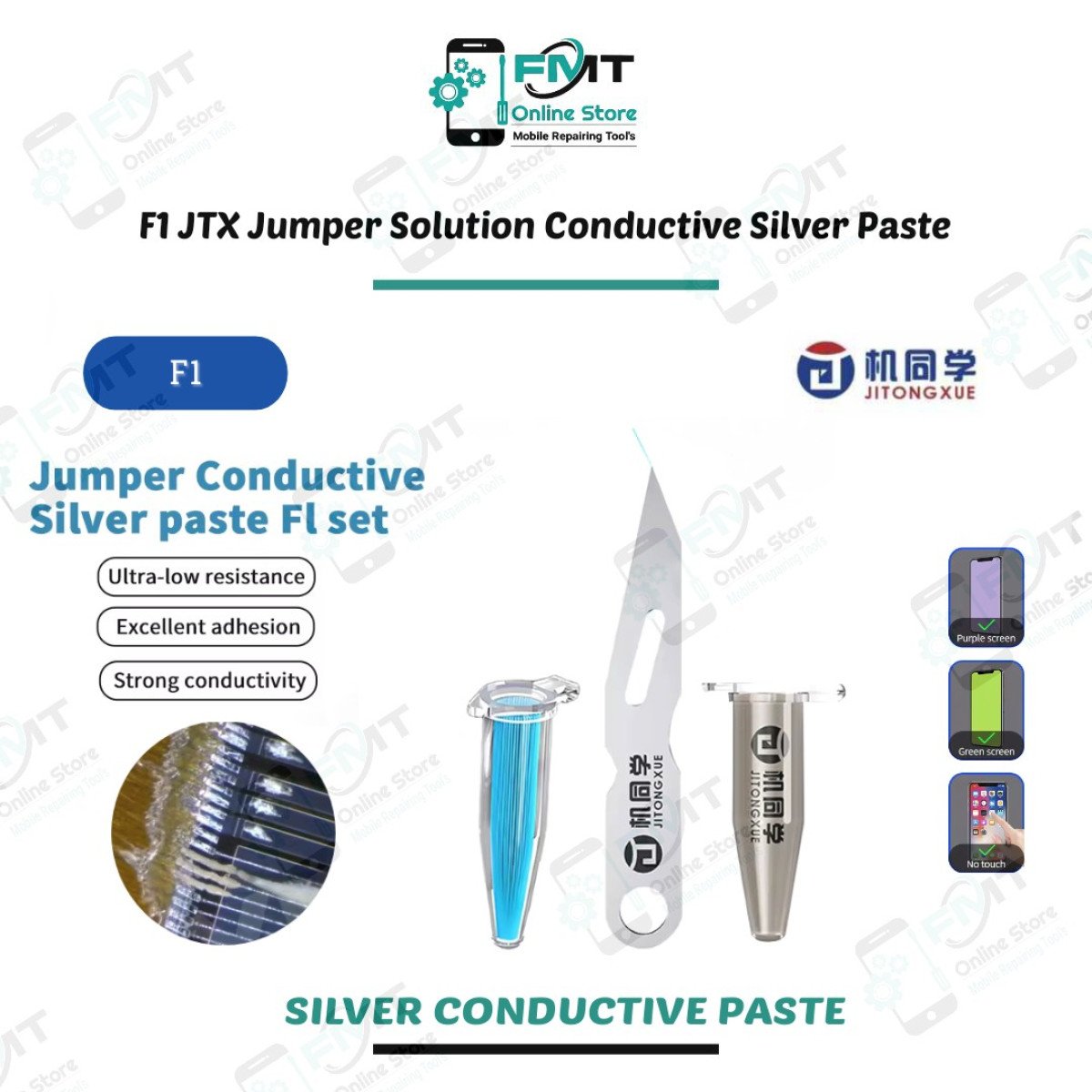 F1 JTX Jumper Solution Conductive Silver Paste With Blade Set
