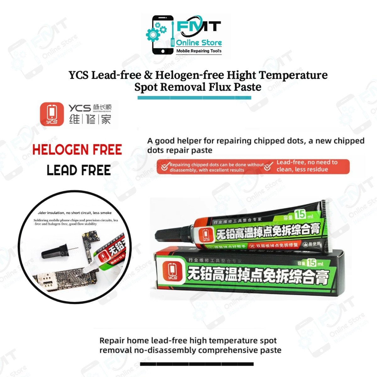YCS Lead-free High Temperature Drop Point Disassembly Free Paste