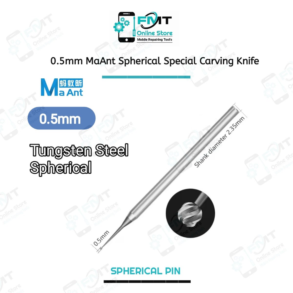 0.5mm MaAnt Spherical Special Carving Grinding Knife