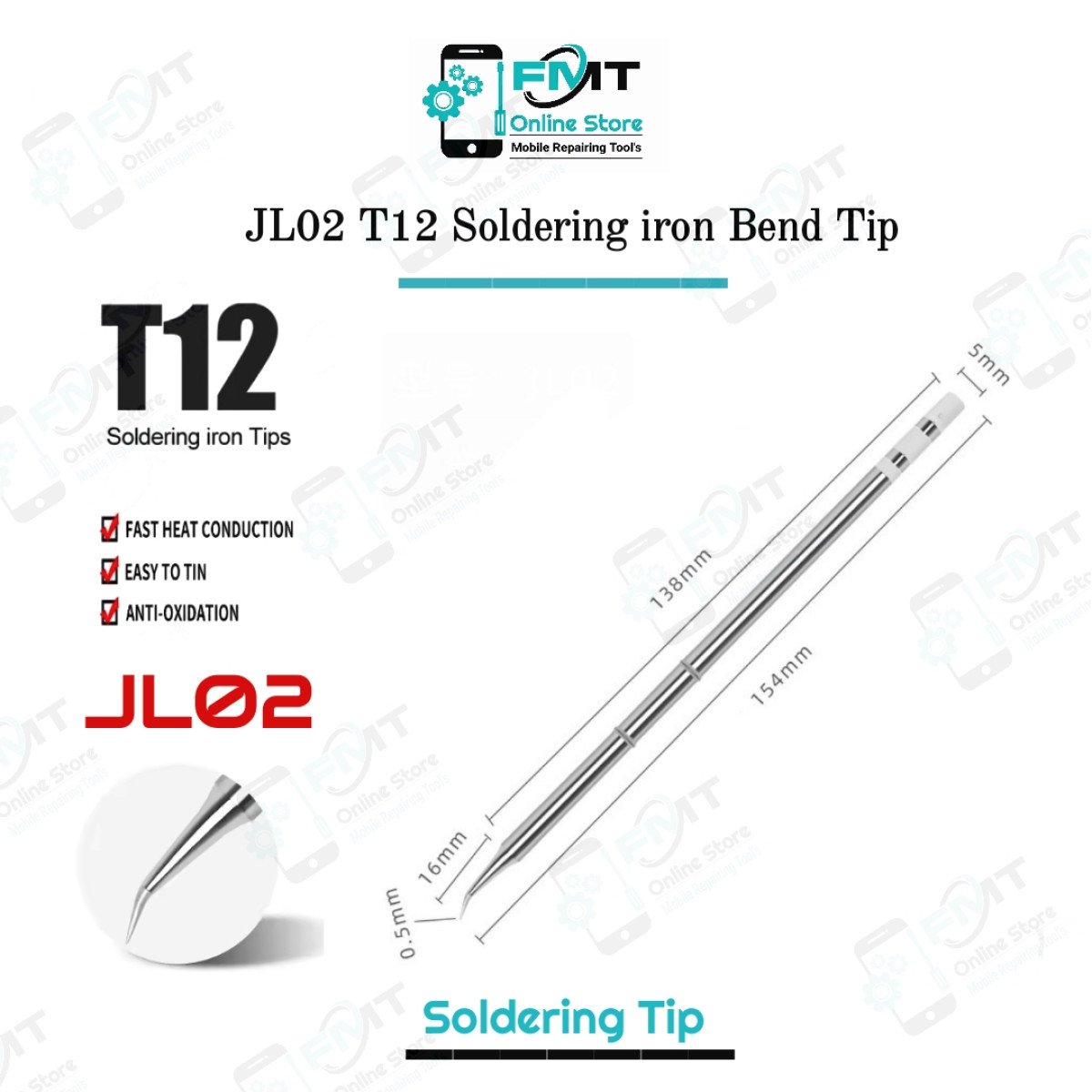 JL02 T12 Soldering iron Bend Tip