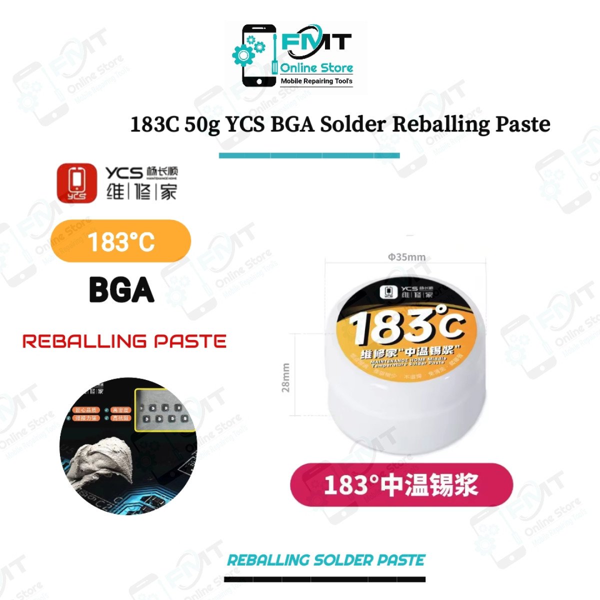 183C 50g YCS BGA Solder Reballing Paste
