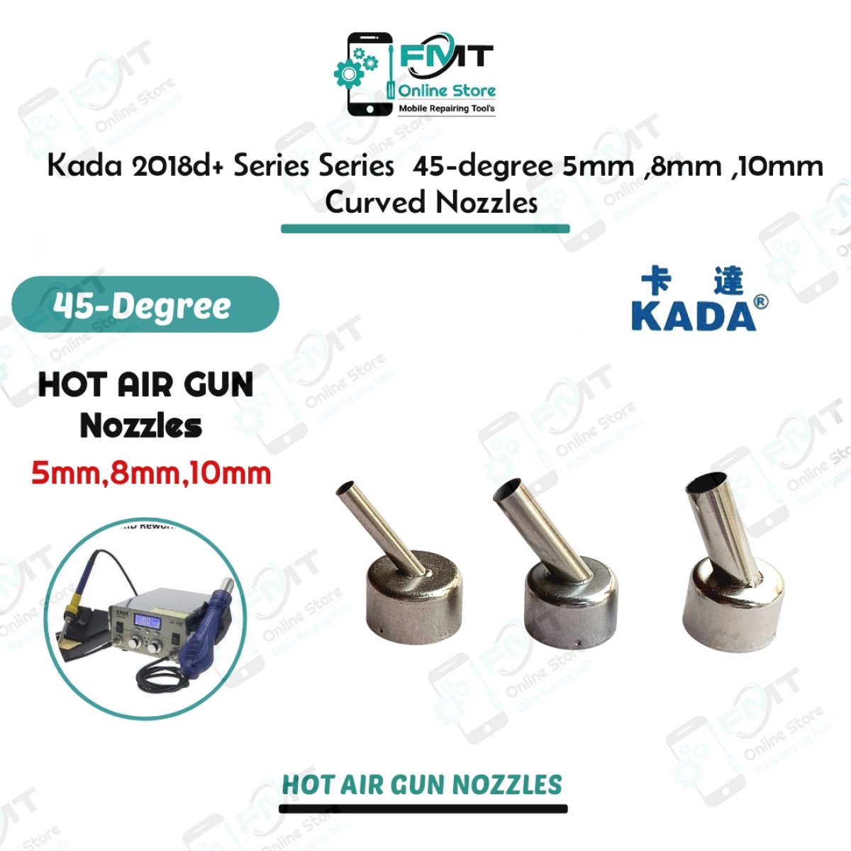Kada 2018d+ Series Series  45-degree 5mm ,8mm ,10mm Curved Nozzles