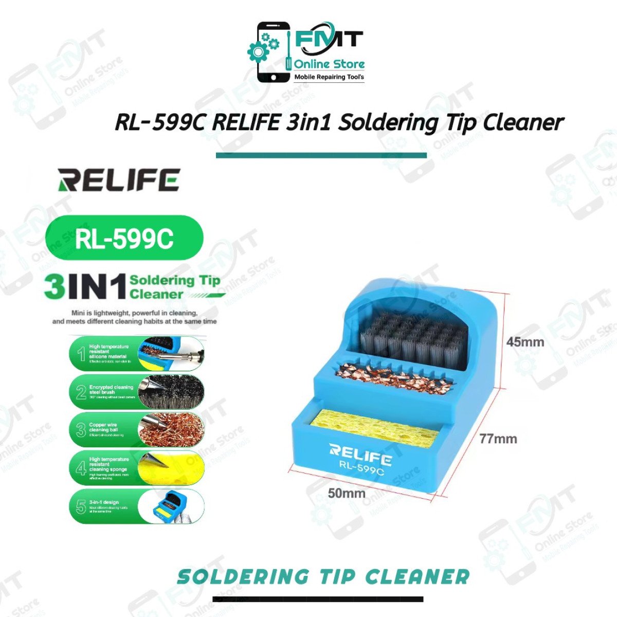 RL-599C RELIFE 3in1 Soldering Tip Cleaner