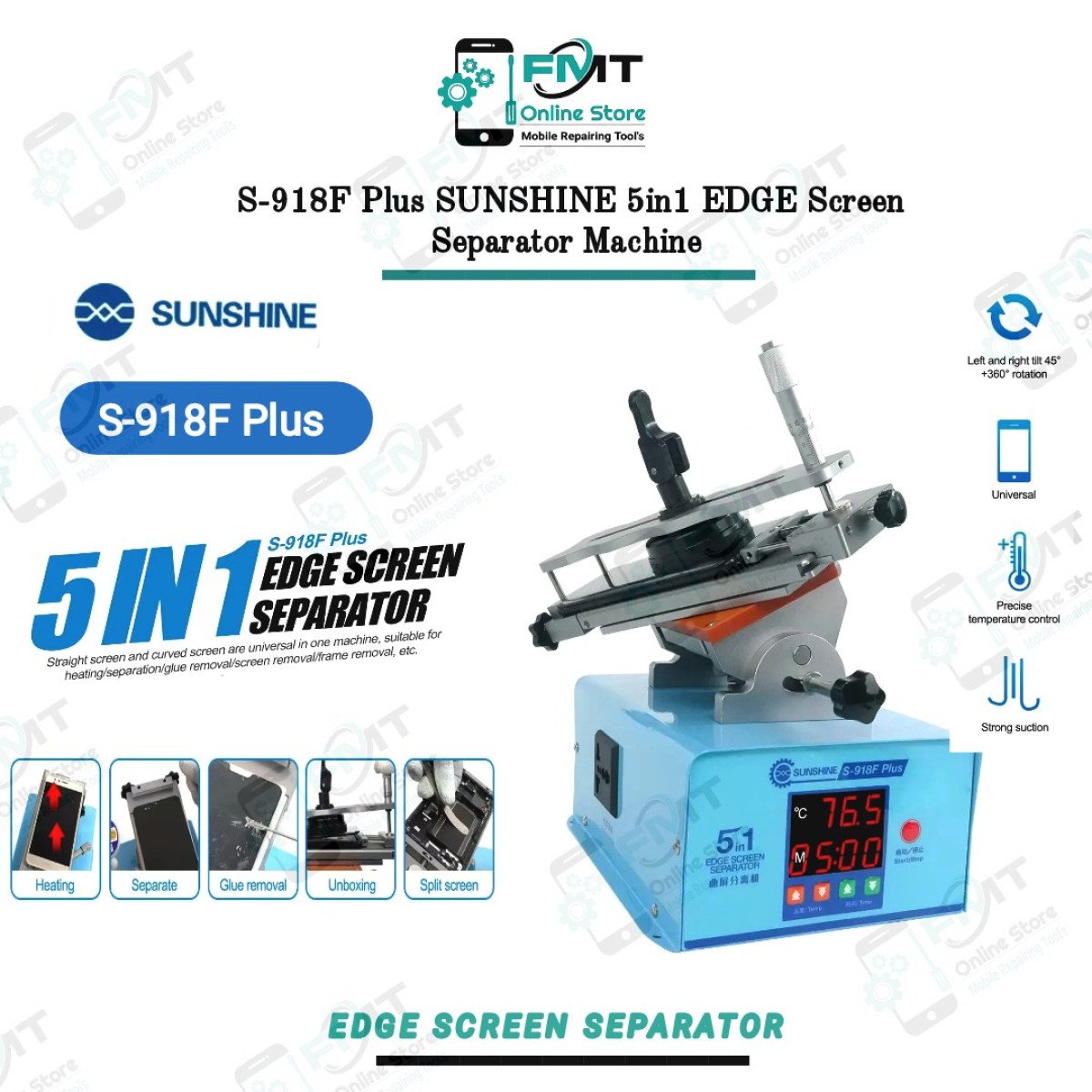 S-918F Plus SUNSHINE 5in1 EDGE Screen Separator Machine