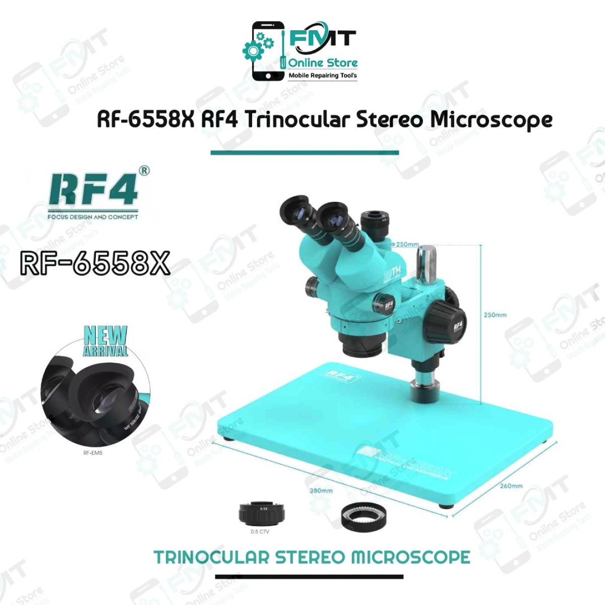 RF-6558X RF4 Trinocular Stereo Microscope With B3 Base