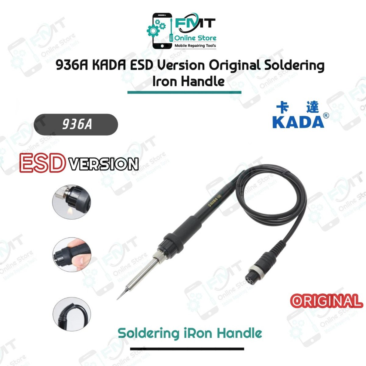 936A KADA Black ESD Version Original Soldering iron Handle