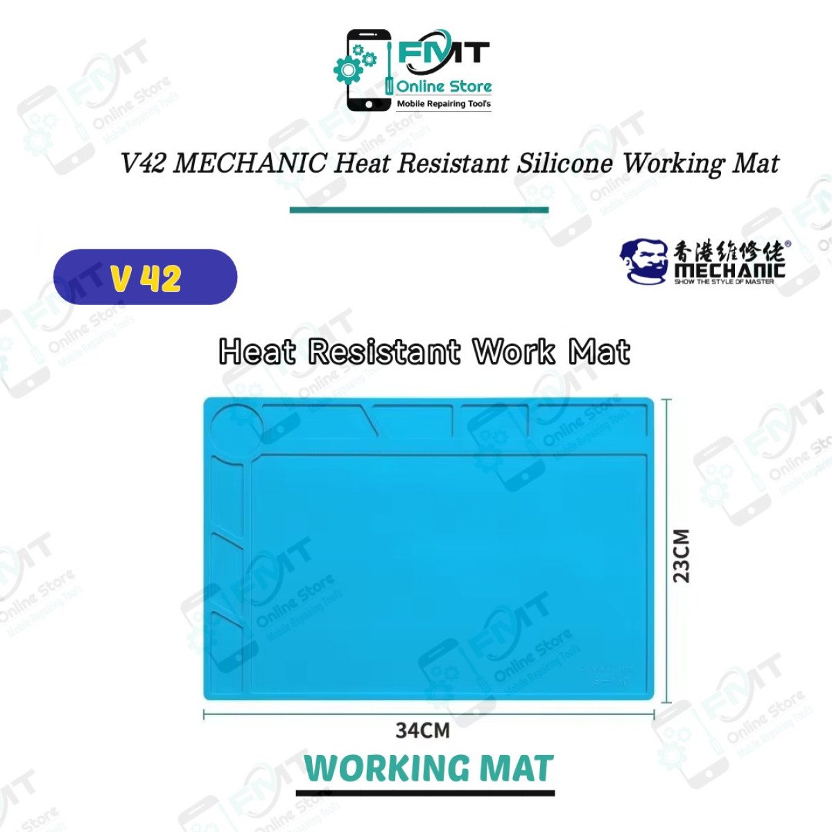 V42 MECHANIC Heat Resistant Silicone Working Mat