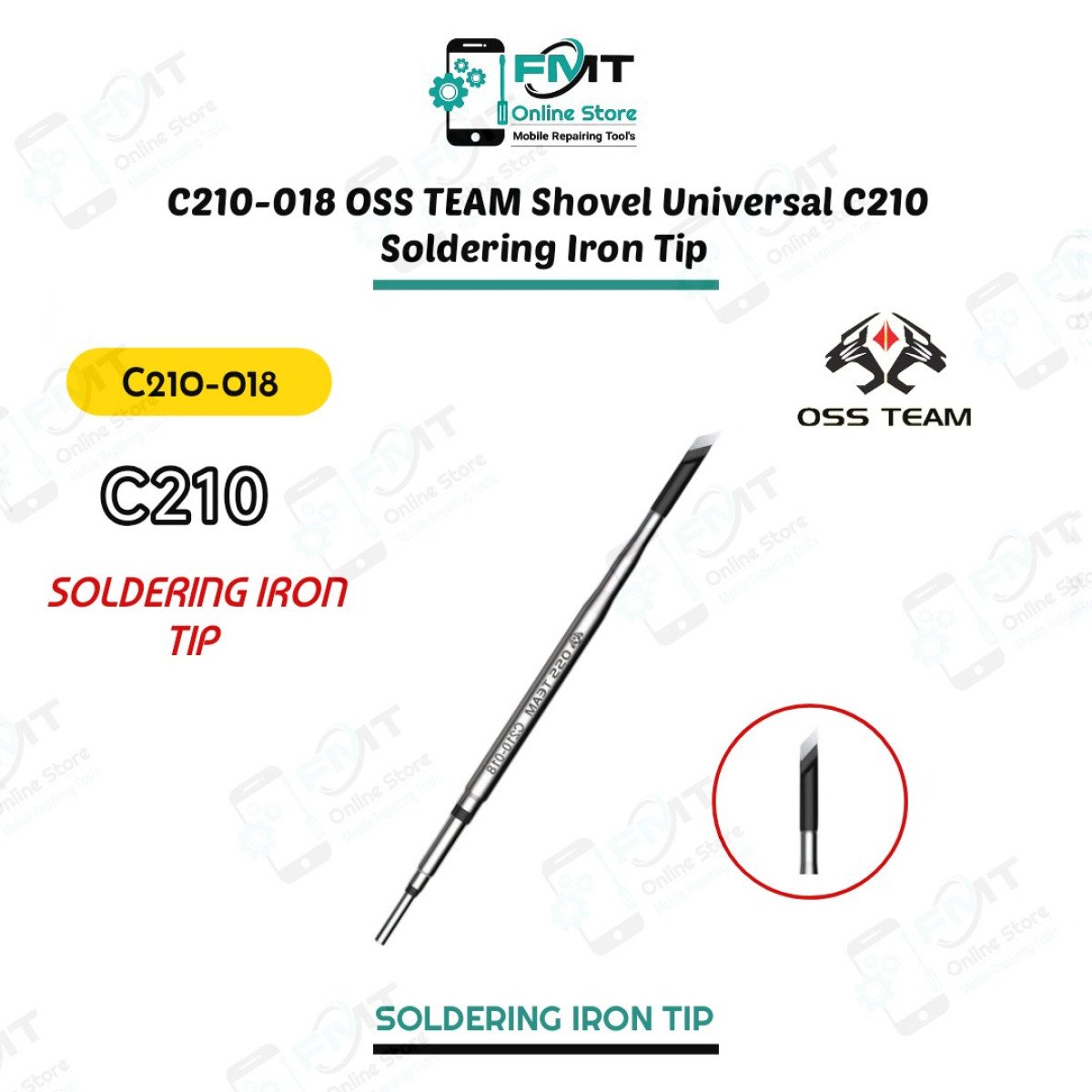 C210-018 OSS TEAM Shovel Universal C210 Soldering Iron Black Tip