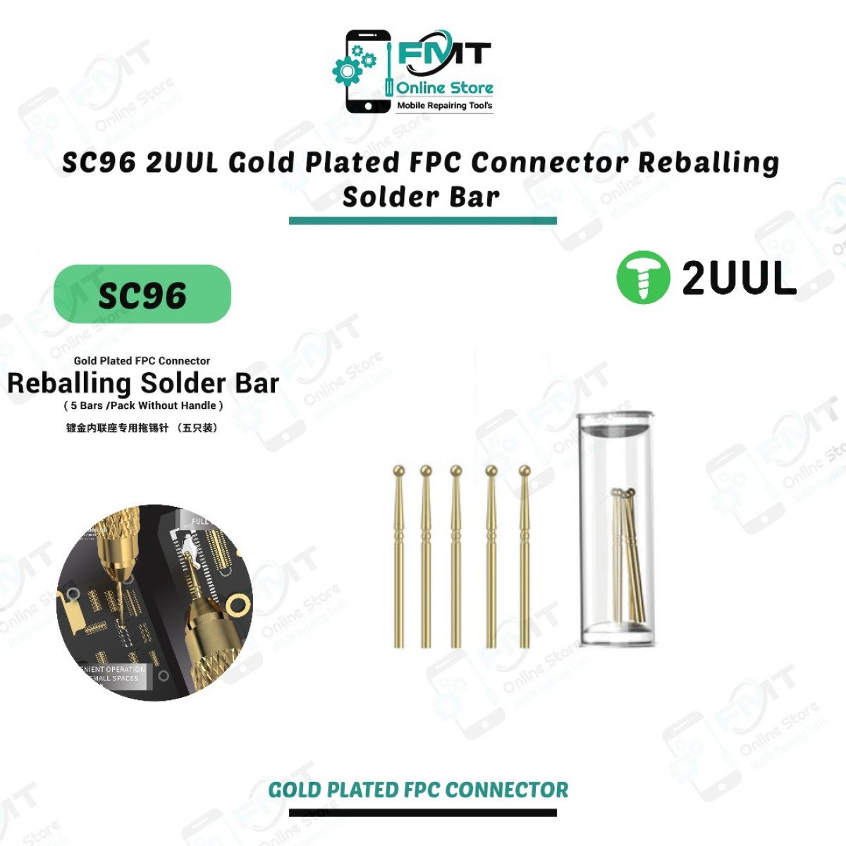 SC96 2UUL Gold Plated FPC Connector Reballing Solder Bar