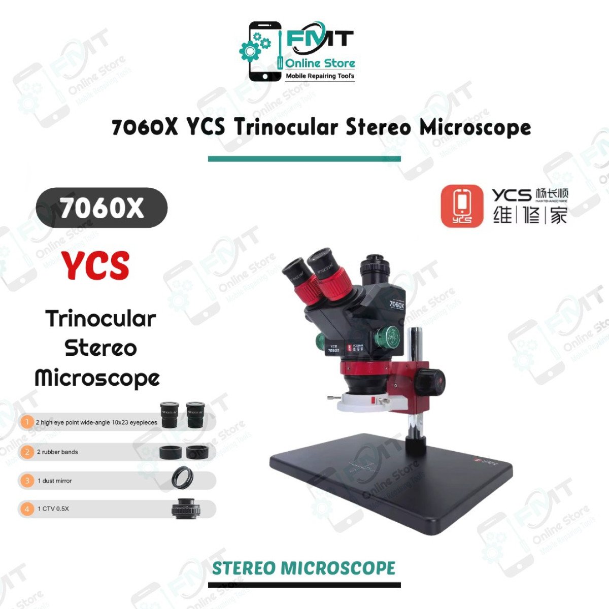 7060X YCS Ultra HD Trinocular Stereo Microscope
