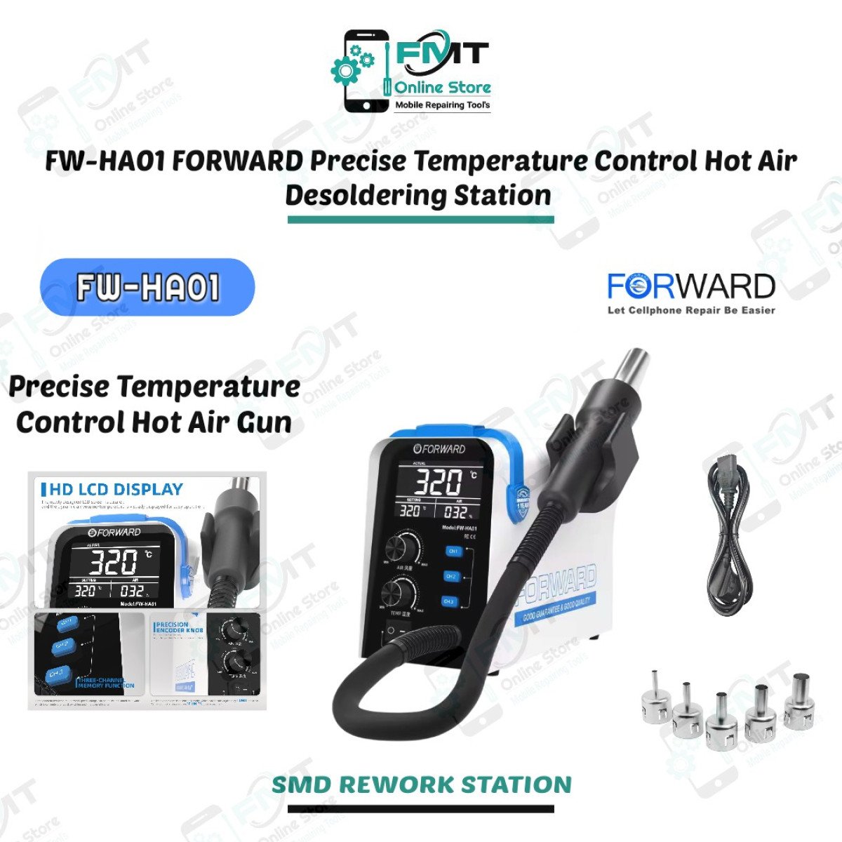 FW-HA01 FORWARD Precise Temperature Control Hot Air Desoldering Station