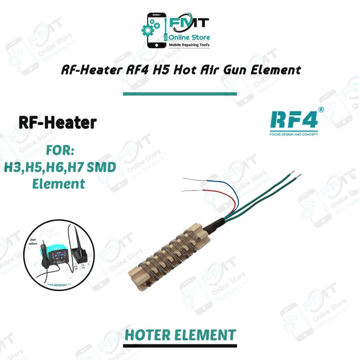 RF-Heater RF4 H5 Hot Air Gun Element