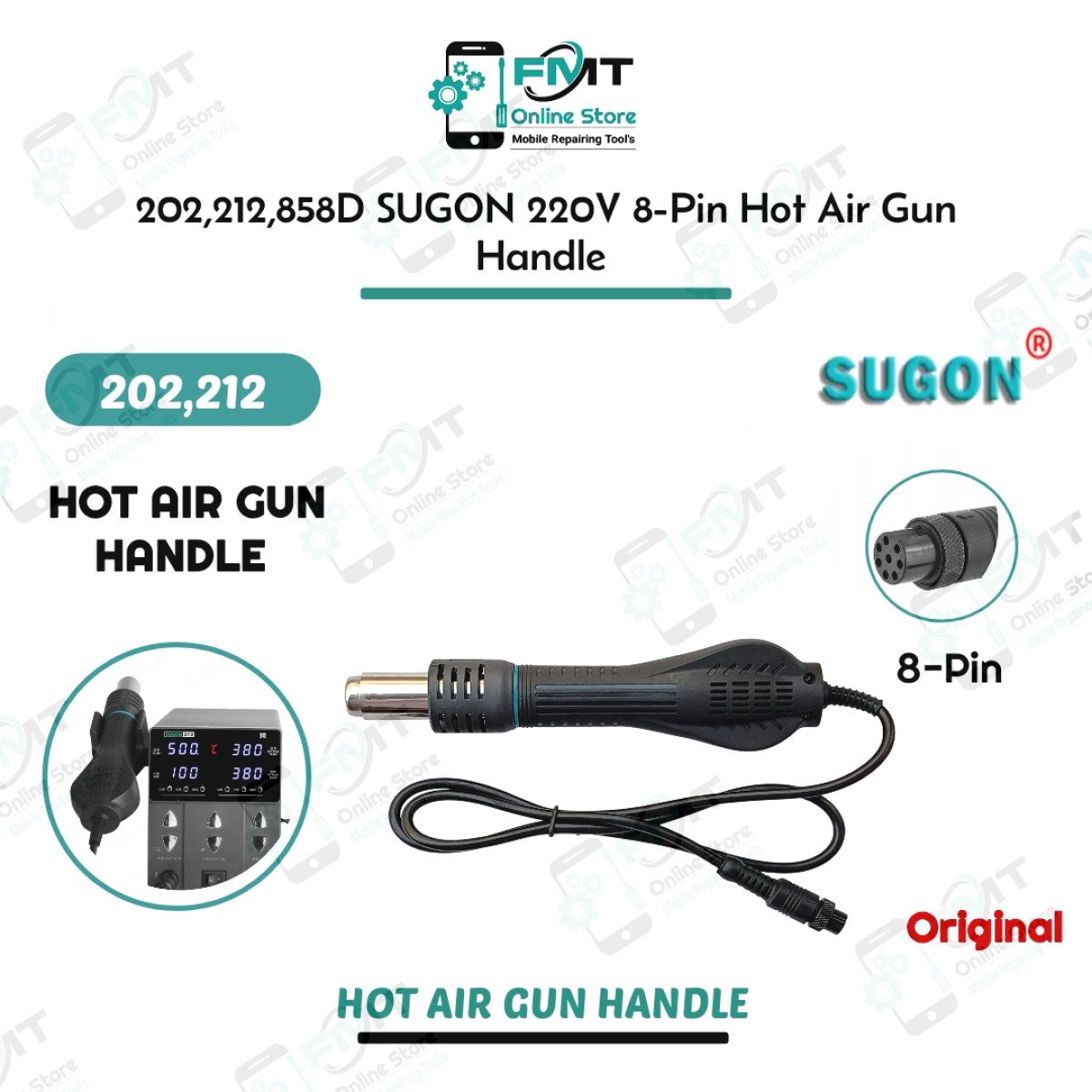 202,212,858D SUGON 220V 8-Pin Hot Air Gun Handle