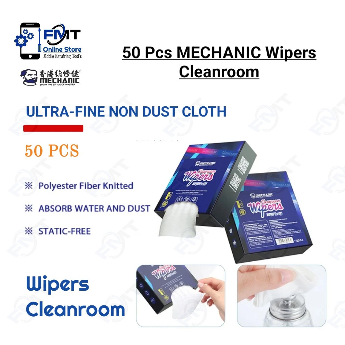 50 PCS MECHANIC WIPERS CLEANROOM