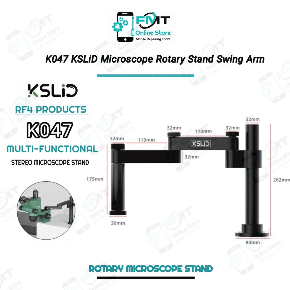 K047 KSLiD Microscope Rotary Stand Swing Arm